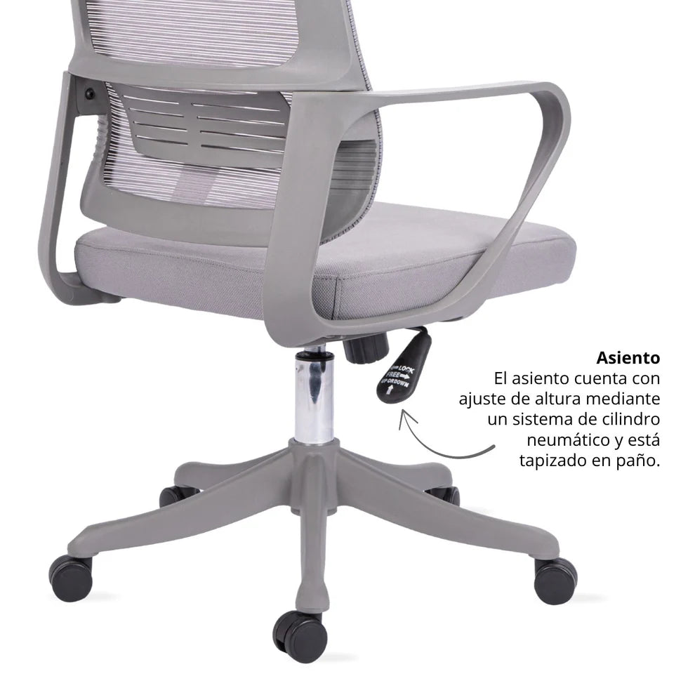 SILLA DE OFICINA AURA GERENTE GRIS