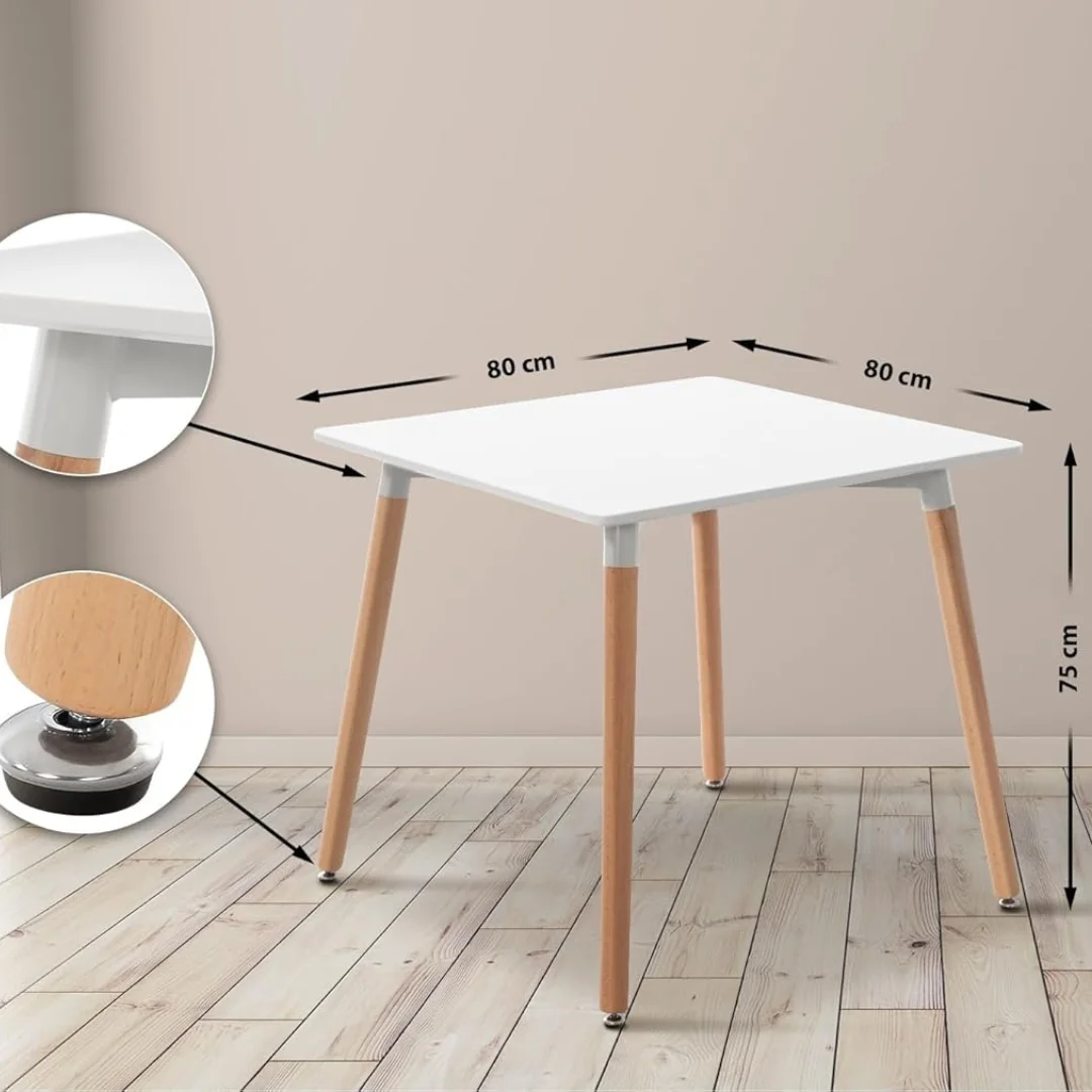 MESA ARISA 80X80 BLANCA