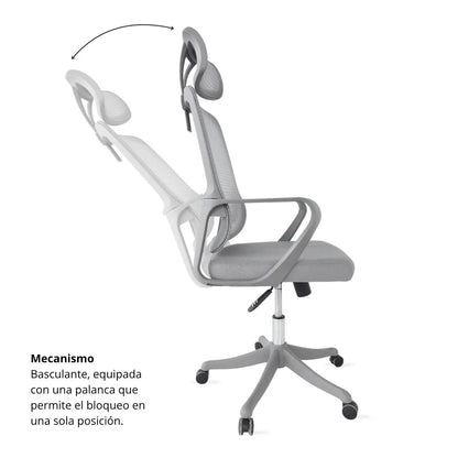 SILLA DE OFICINA AURA PRESIDENTE GRIS
