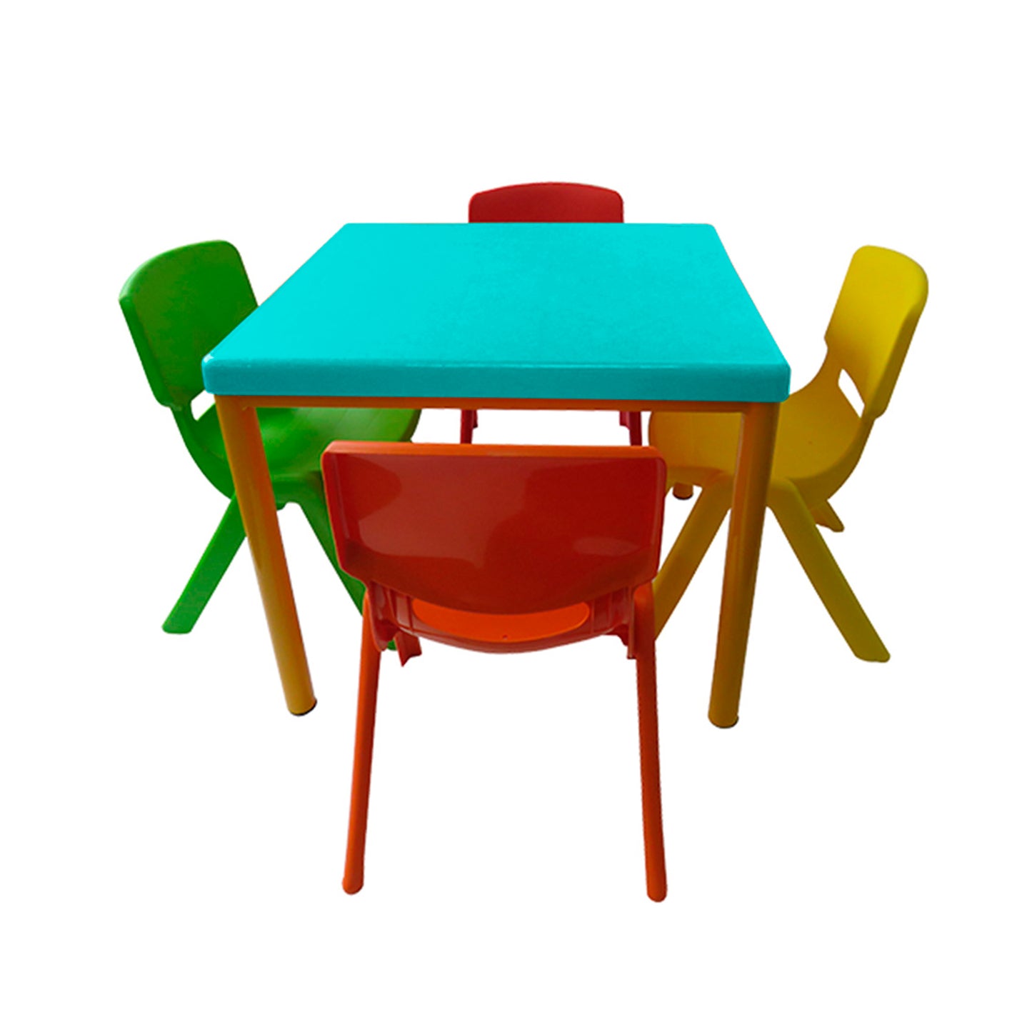 Mesa kids Magic Negra + 4 sillas magic multicolor