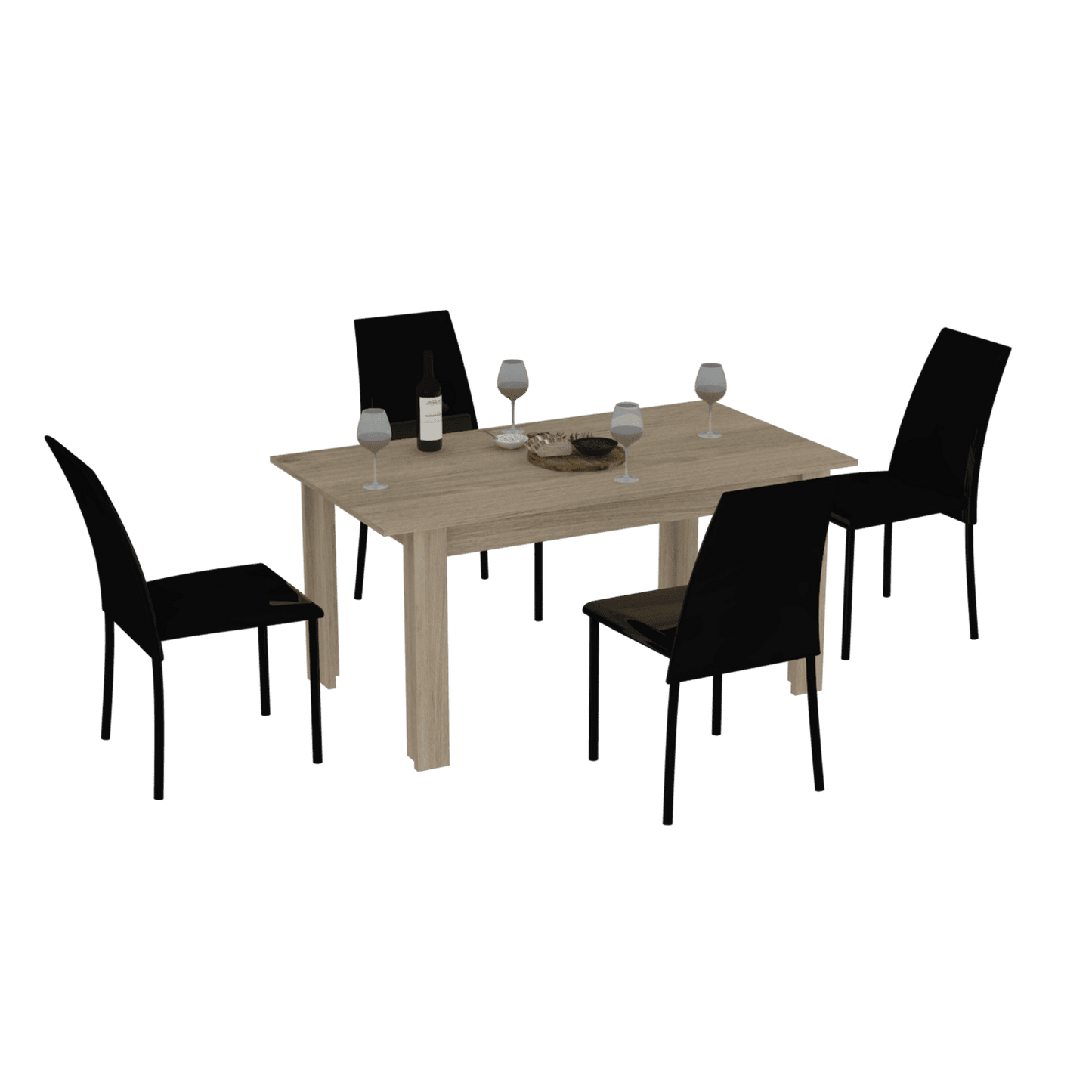 Comedor Amalfi Prestige 160 Roble Europeo + 4 sillas