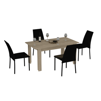 Comedor Amalfi Prestige 160 Roble Europeo + 4 sillas