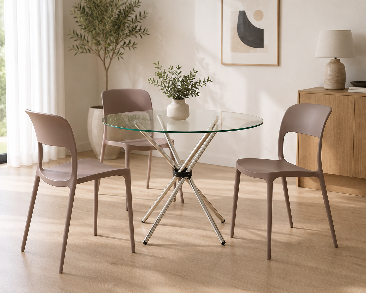 MESA TRENZA VIDRIO