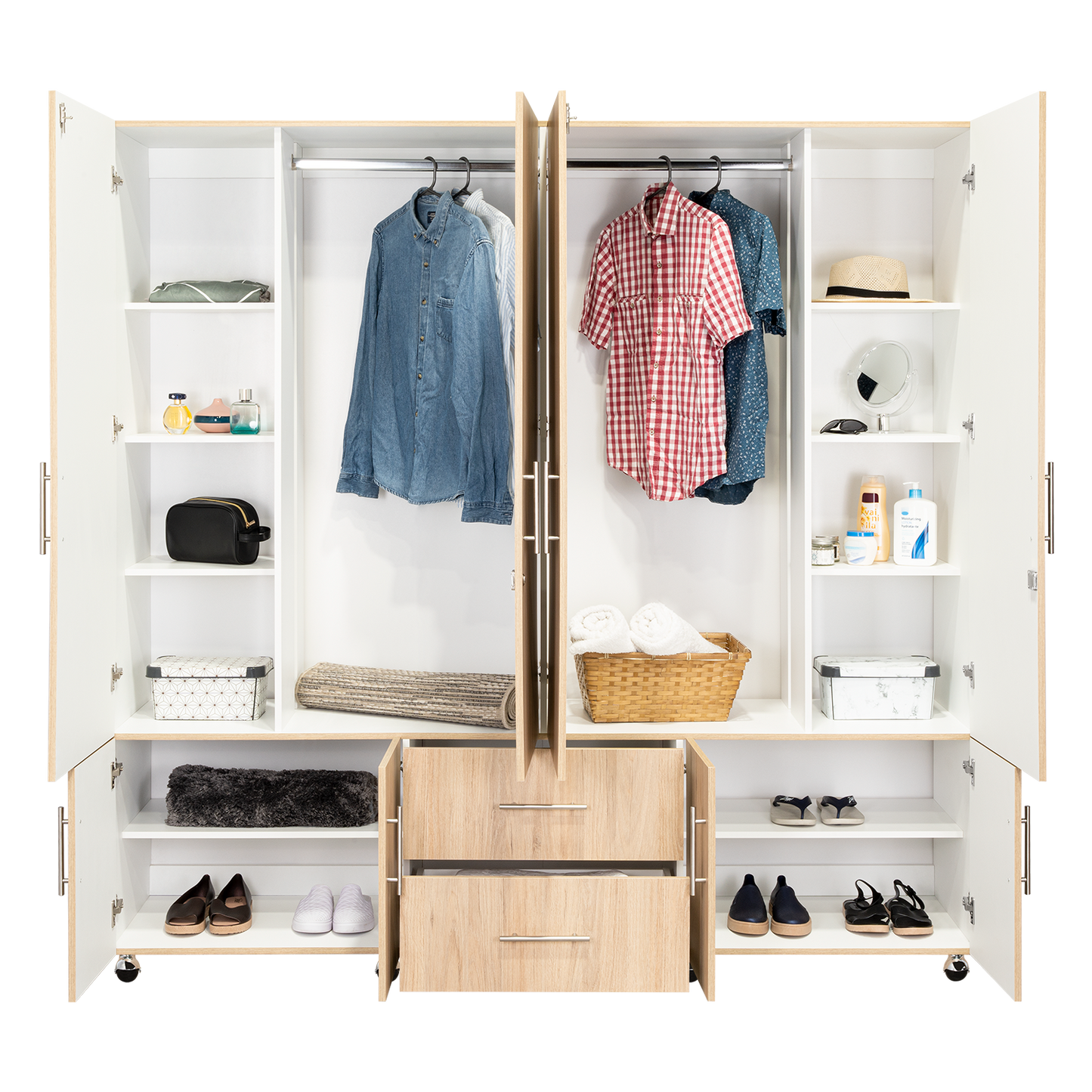 Closet Salermo Élite Roble Europeo - Blanco