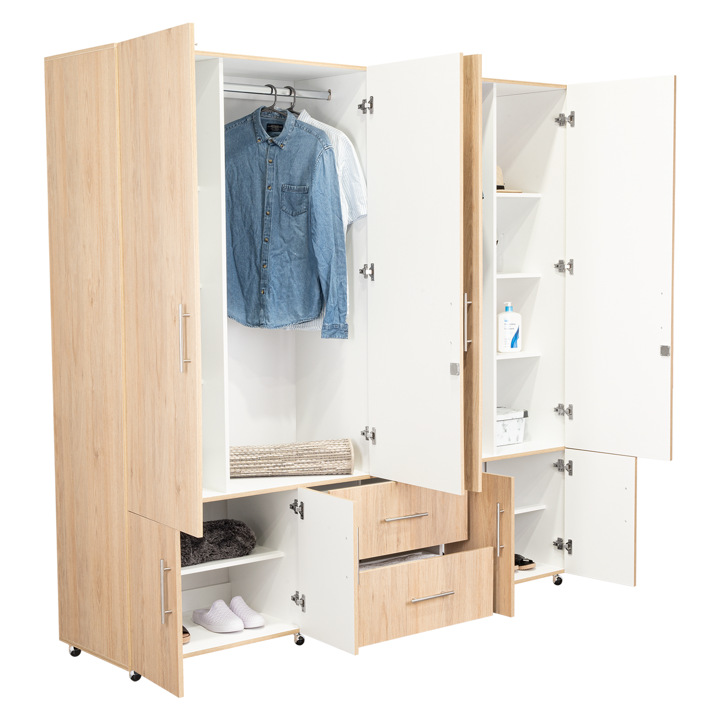 Closet Salermo Élite Roble Europeo - Blanco
