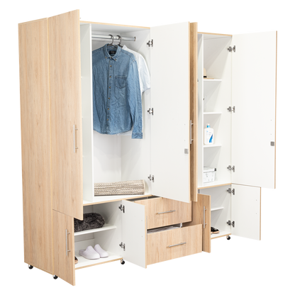 Closet Salermo Élite Roble Europeo - Blanco