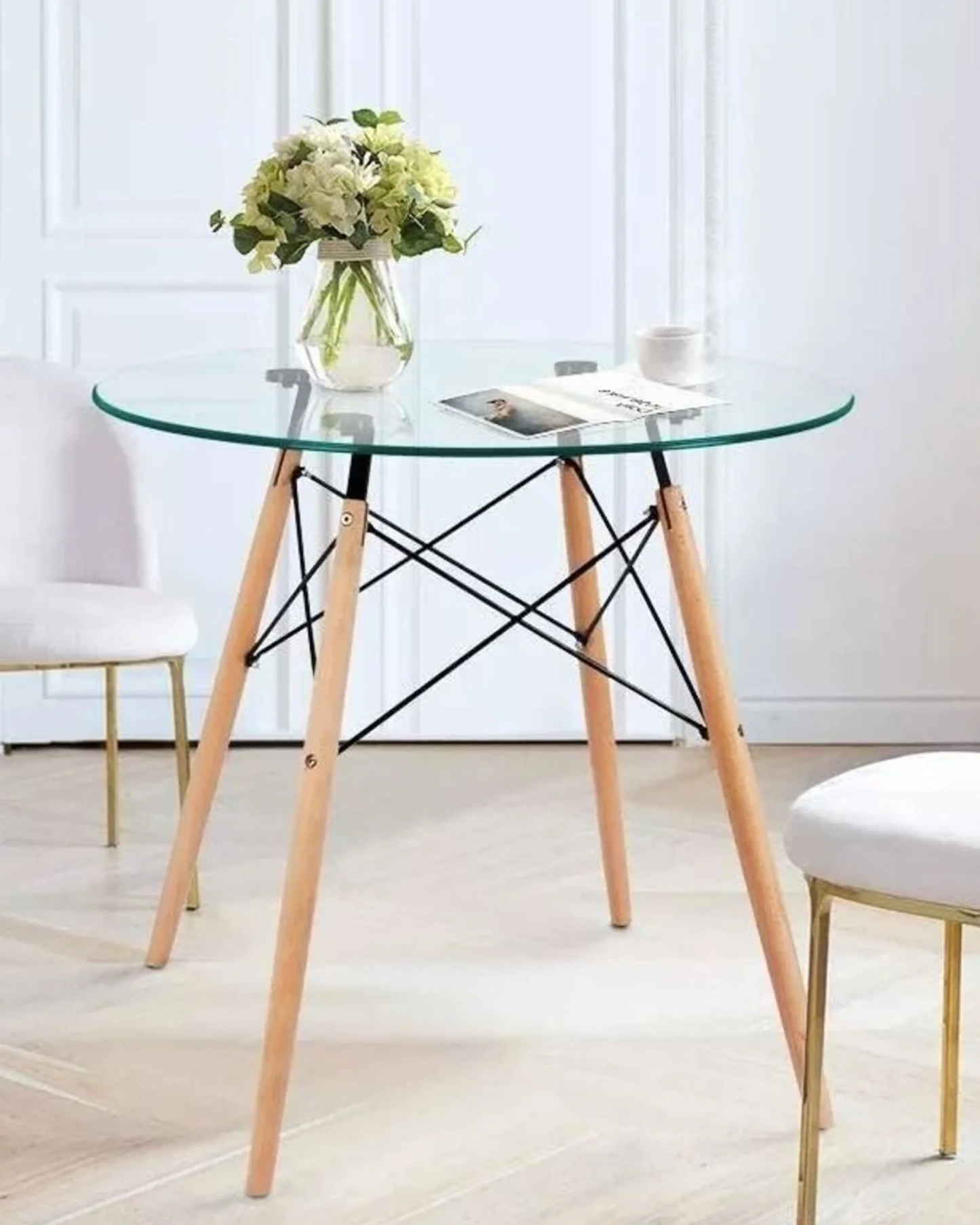 MESA EAMES CRISTAL REDONDA