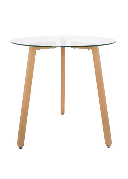 MESA REDONDO DE VIDRIO 3 PUESTOS 80X75X8MM