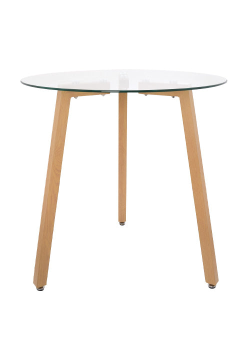 MESA REDONDO DE VIDRIO 3 PUESTOS 80X75X8MM