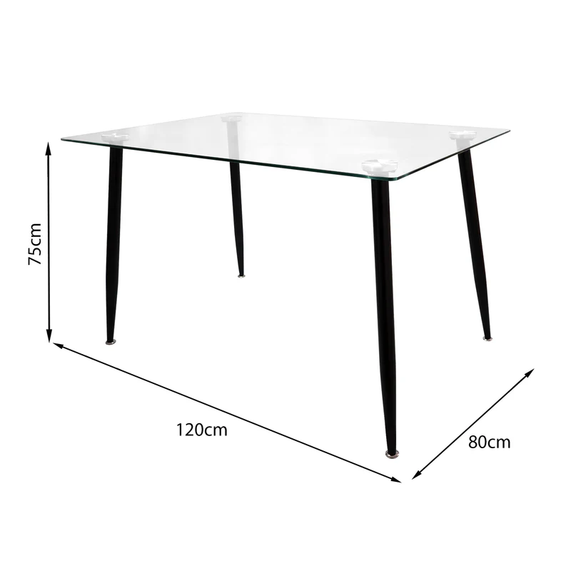 MESA SHARID 120X80 VIDRIO