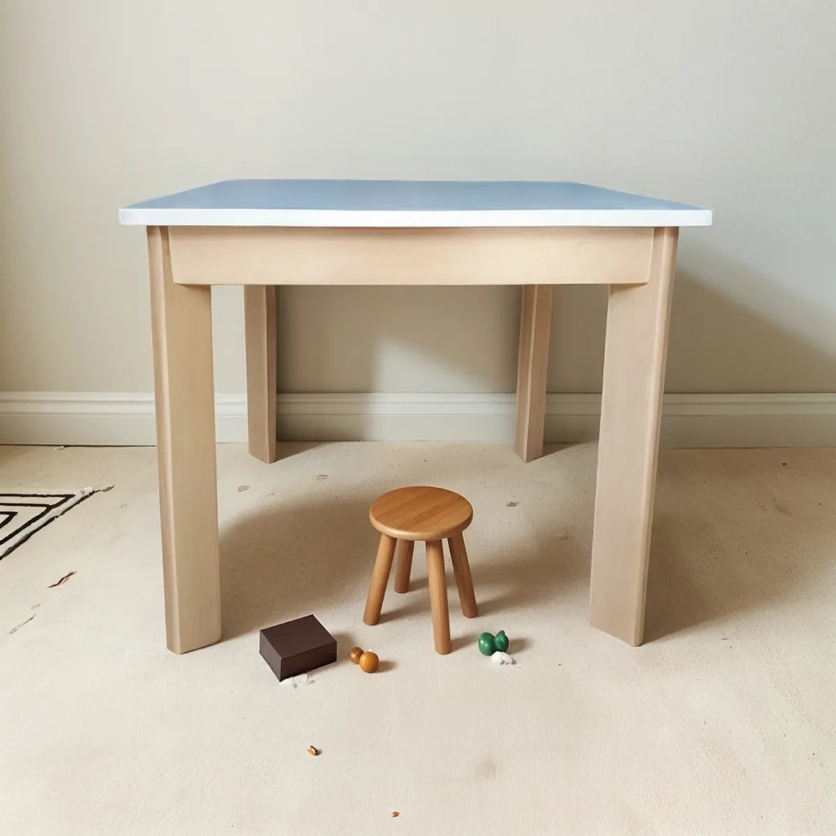 MESA INFANTIL CUADRADA BLANCA