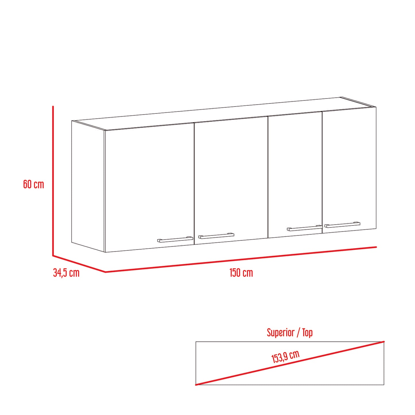 Mueble superior Avalon Élite Blanco - Wengue