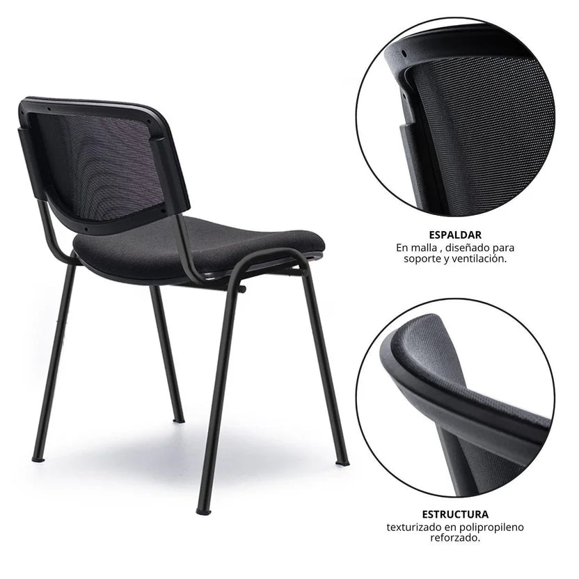 SILLA ISOCELES ESP MALLA NEGRA