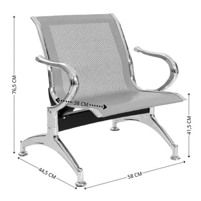 Silla Tandem 1 Puesto Cromado