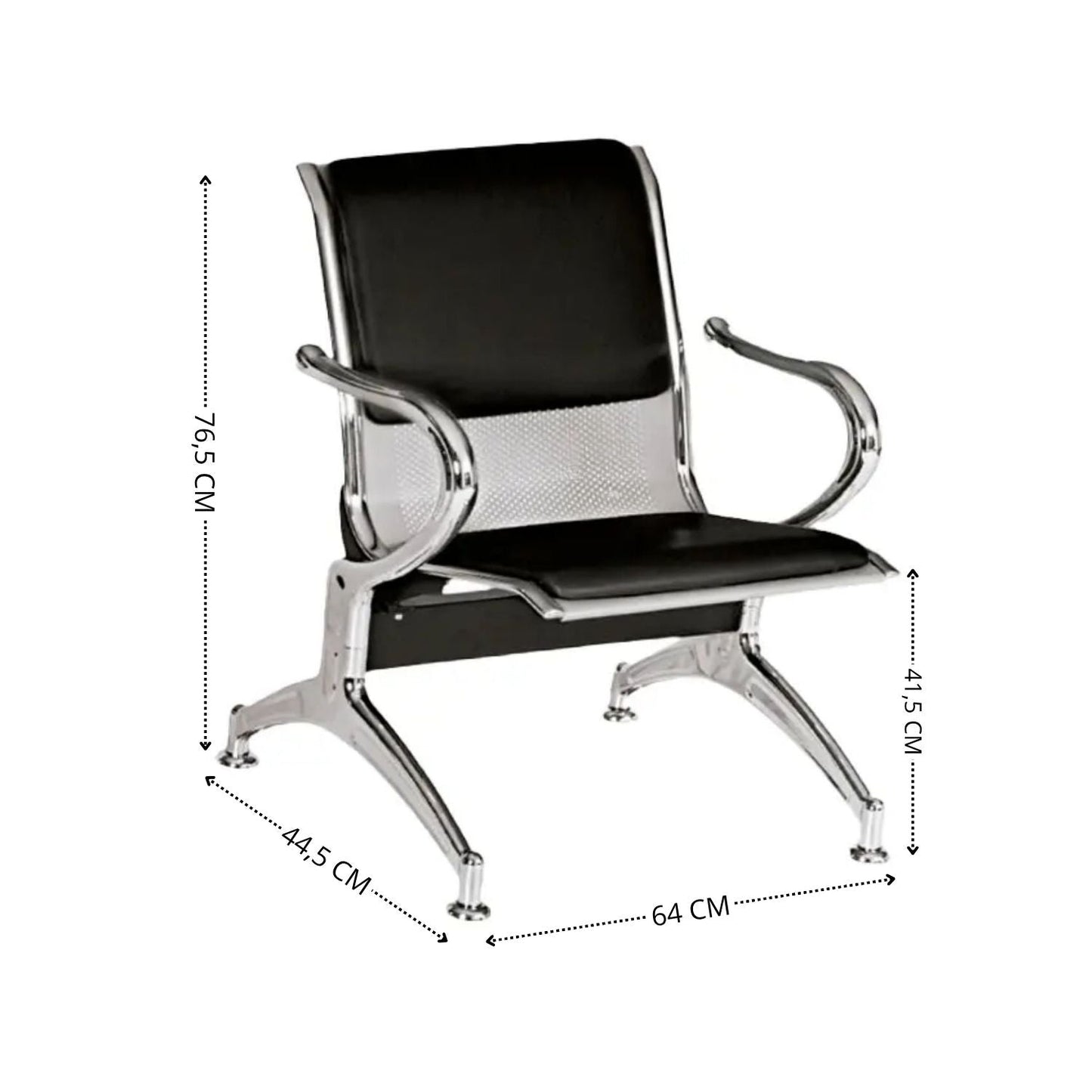 Silla Tandem 1 Puesto Tapizado