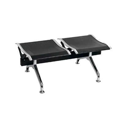 Silla Tandem 2 Puestos Gris Sin espaldar