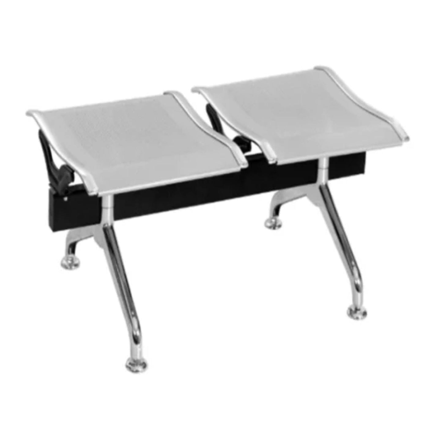 Silla Tandem 2 Puestos Gris Sin espaldar