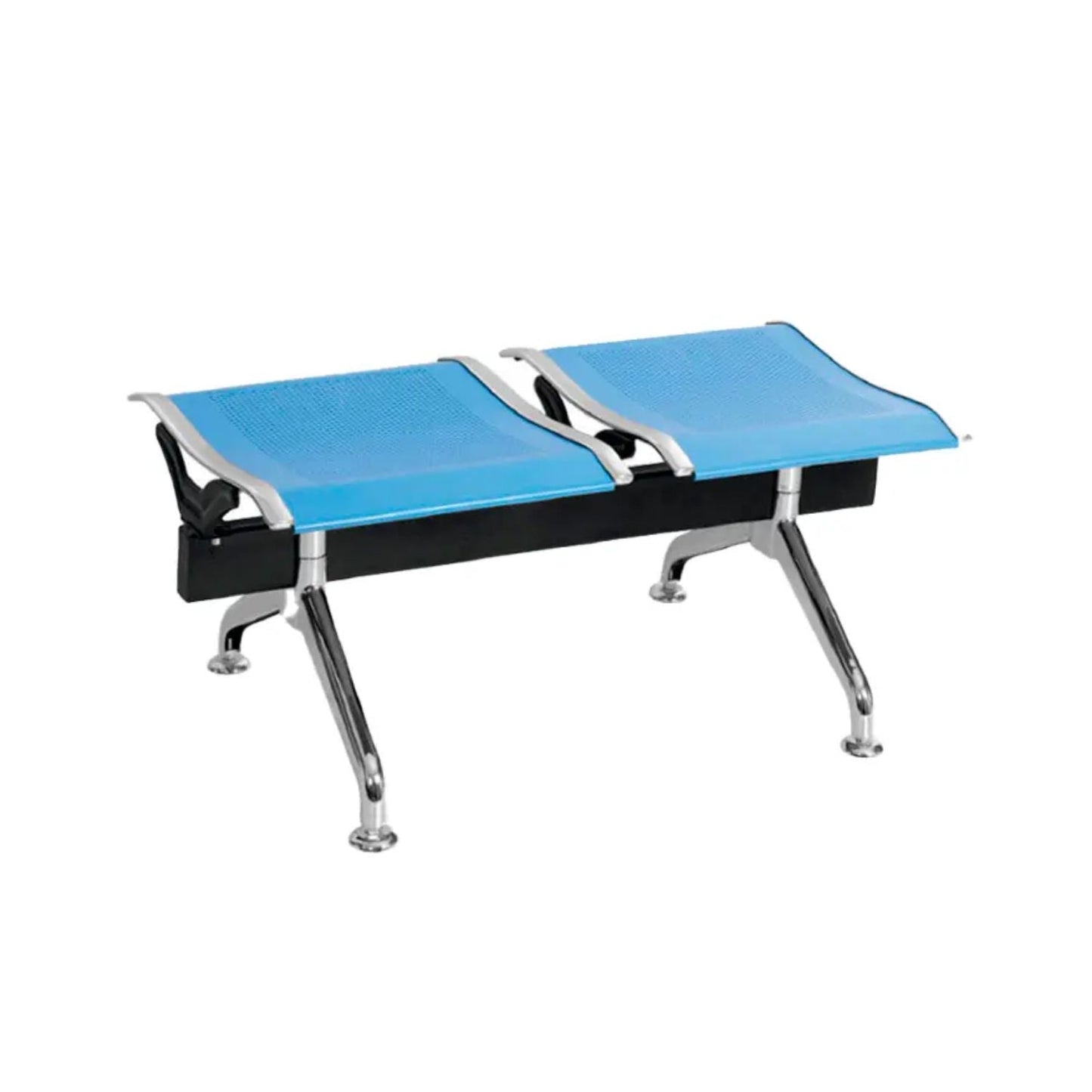 Silla Tandem 2 Puestos Gris Sin espaldar