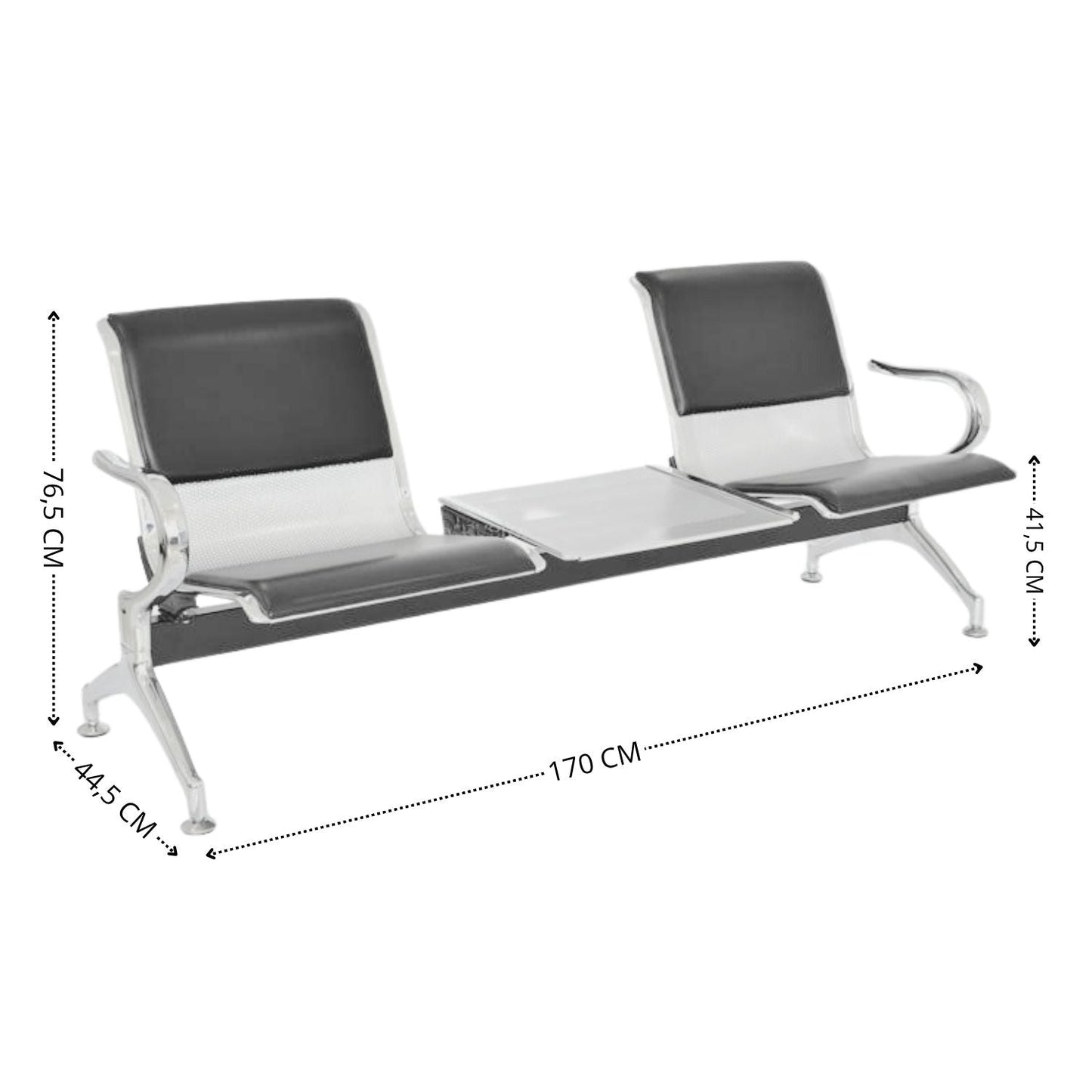 Silla Tandem 2X1 Mesa Tapizado