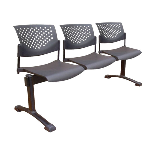 Silla Tandem 3 Puestos Base Negra Tobu