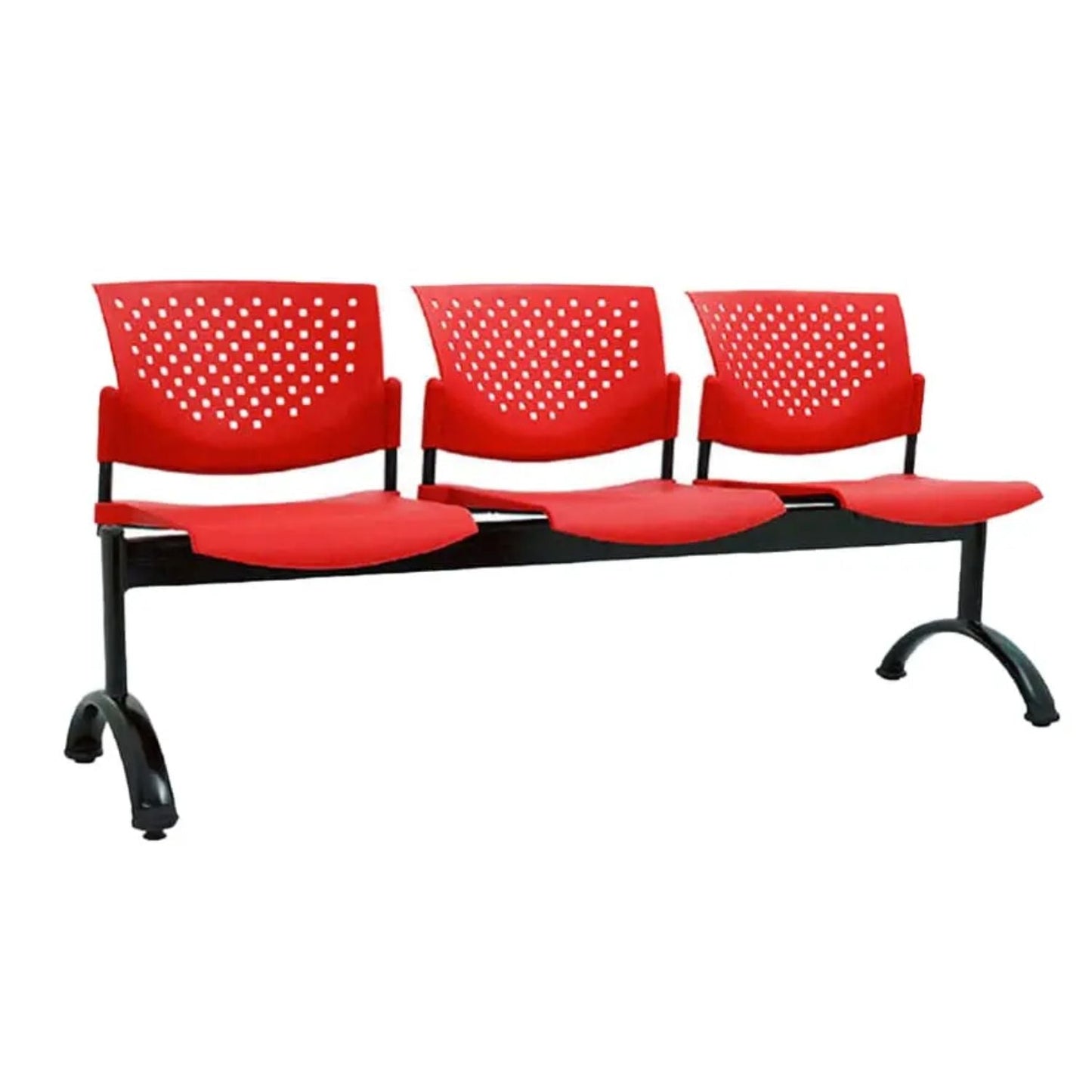 Silla Tandem 3 Puestos Base Negra Tobu