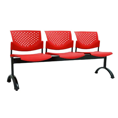Silla Tandem 3 Puestos Base Negra Tobu