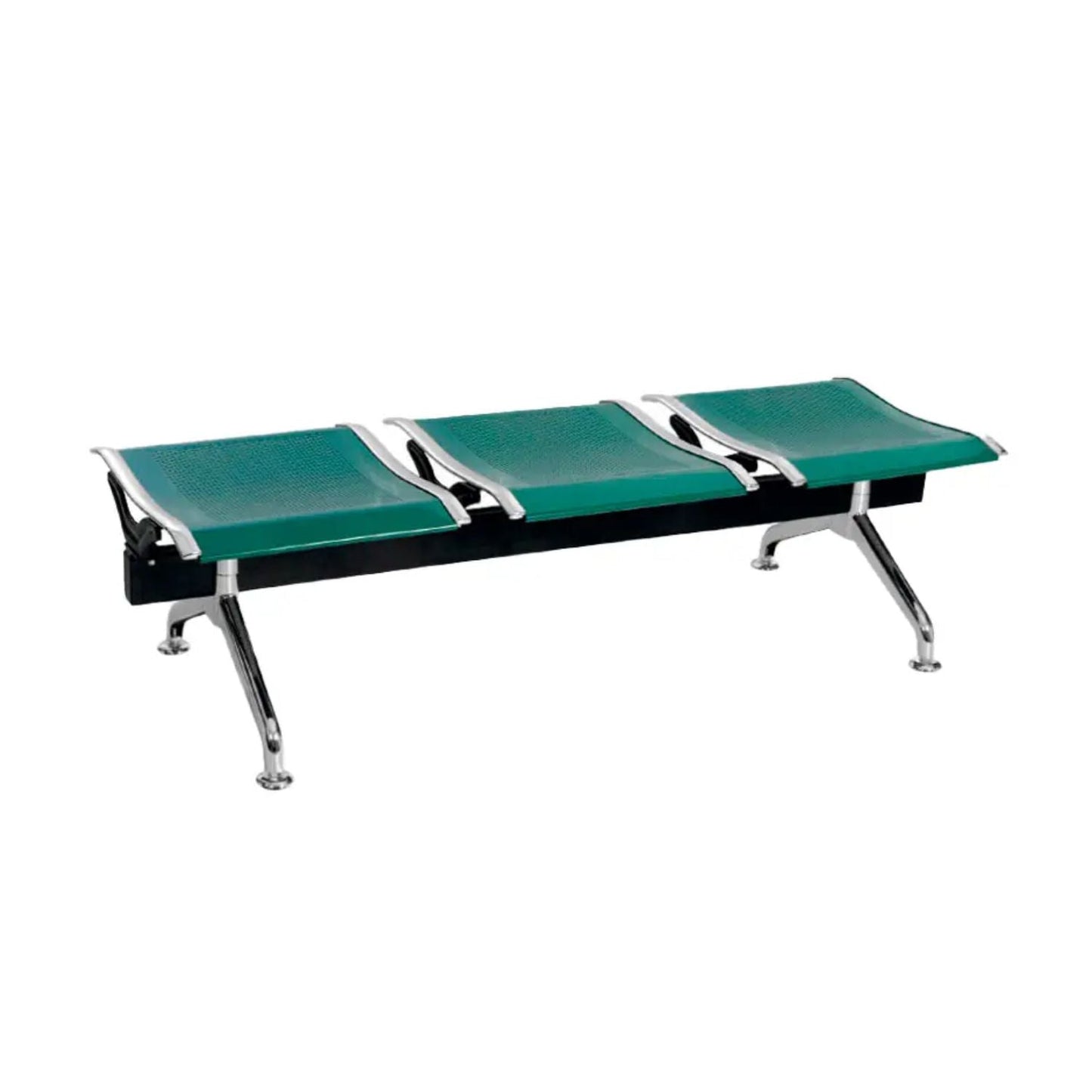 Silla Tandem 3 Puestos Gris Sin espaldar
