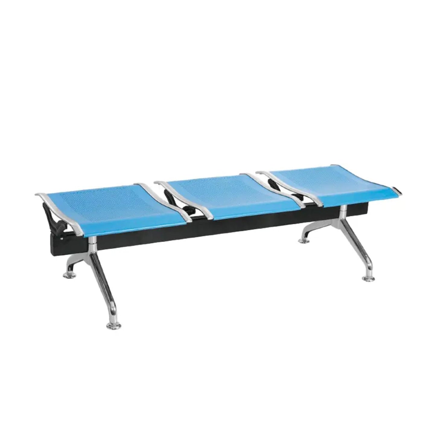 Silla Tandem 3 Puestos Gris Sin espaldar