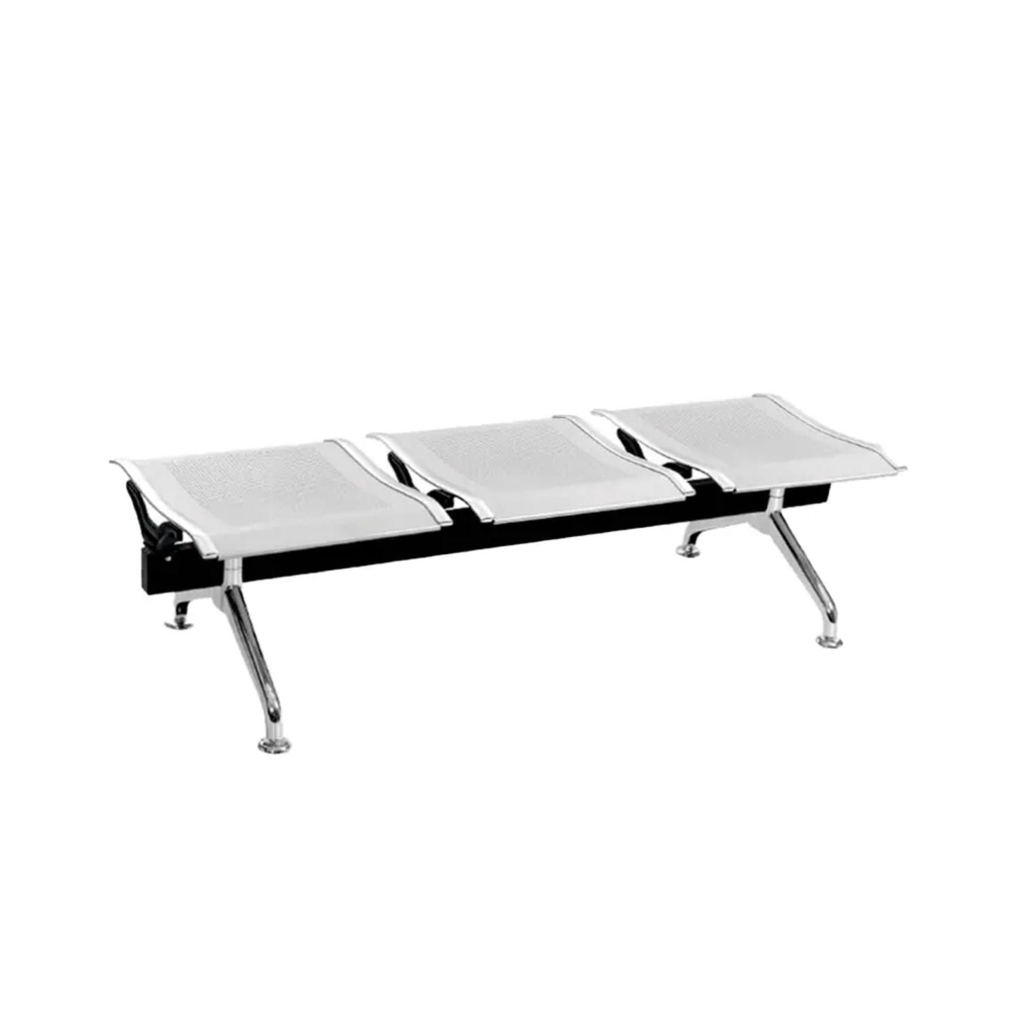 Silla Tandem 3 Puestos Gris Sin espaldar