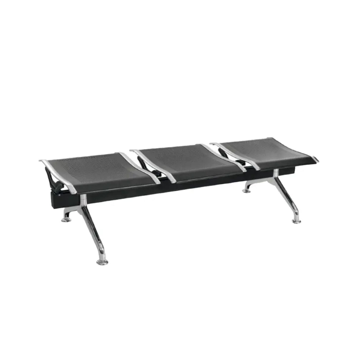 Silla Tandem 3 Puestos Gris Sin espaldar