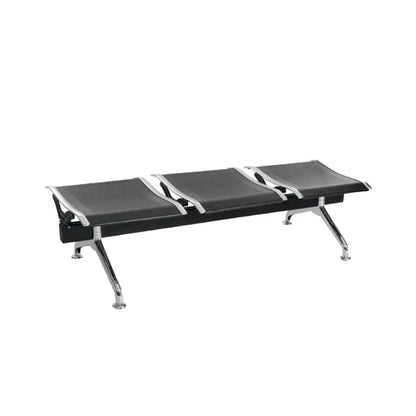 Silla Tandem 3 Puestos Gris Sin espaldar