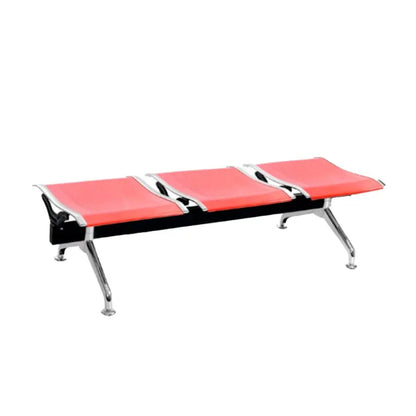 Silla Tandem 3 Puestos Gris Sin espaldar