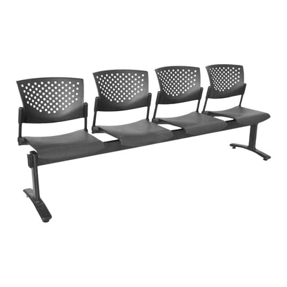 Silla Tandem 4 Puestos Base Negra Tobu