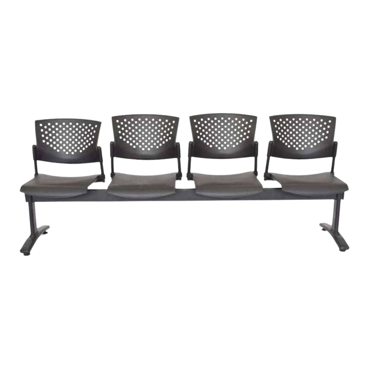 Silla Tandem 4 Puestos Base Negra Tobu