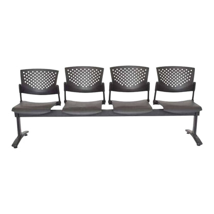 Silla Tandem 4 Puestos Base Negra Tobu