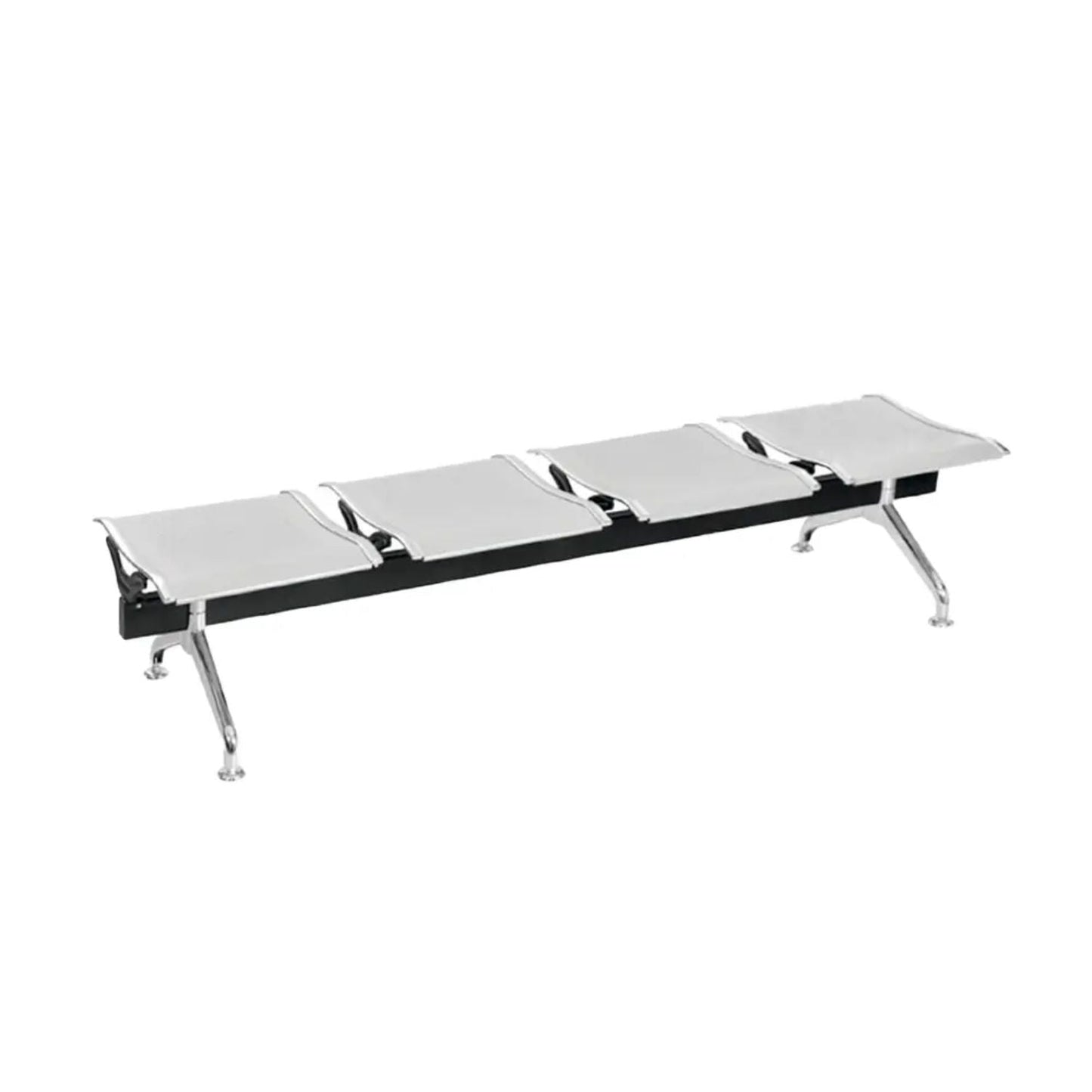 Silla Tandem 4 Puestos Gris Sin espaldar