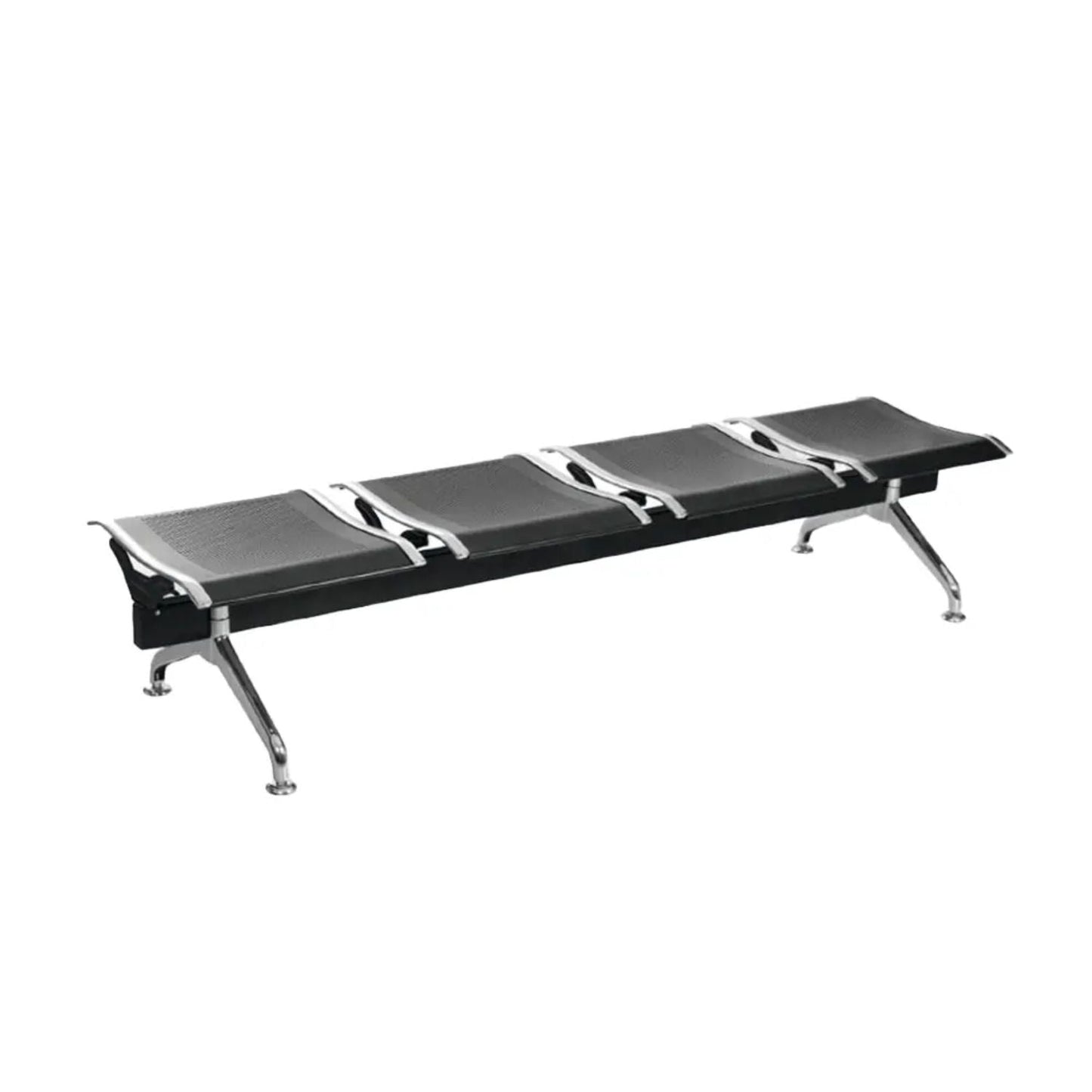 Silla Tandem 4 Puestos Gris Sin espaldar