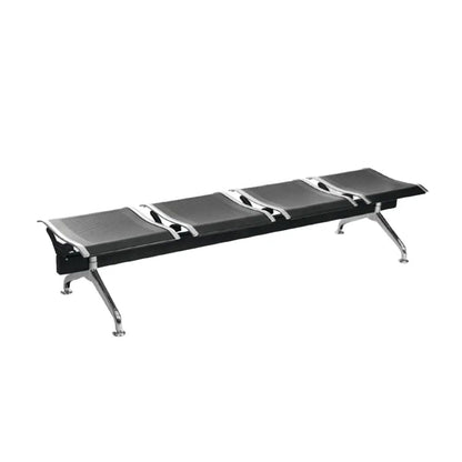 Silla Tandem 4 Puestos Gris Sin espaldar