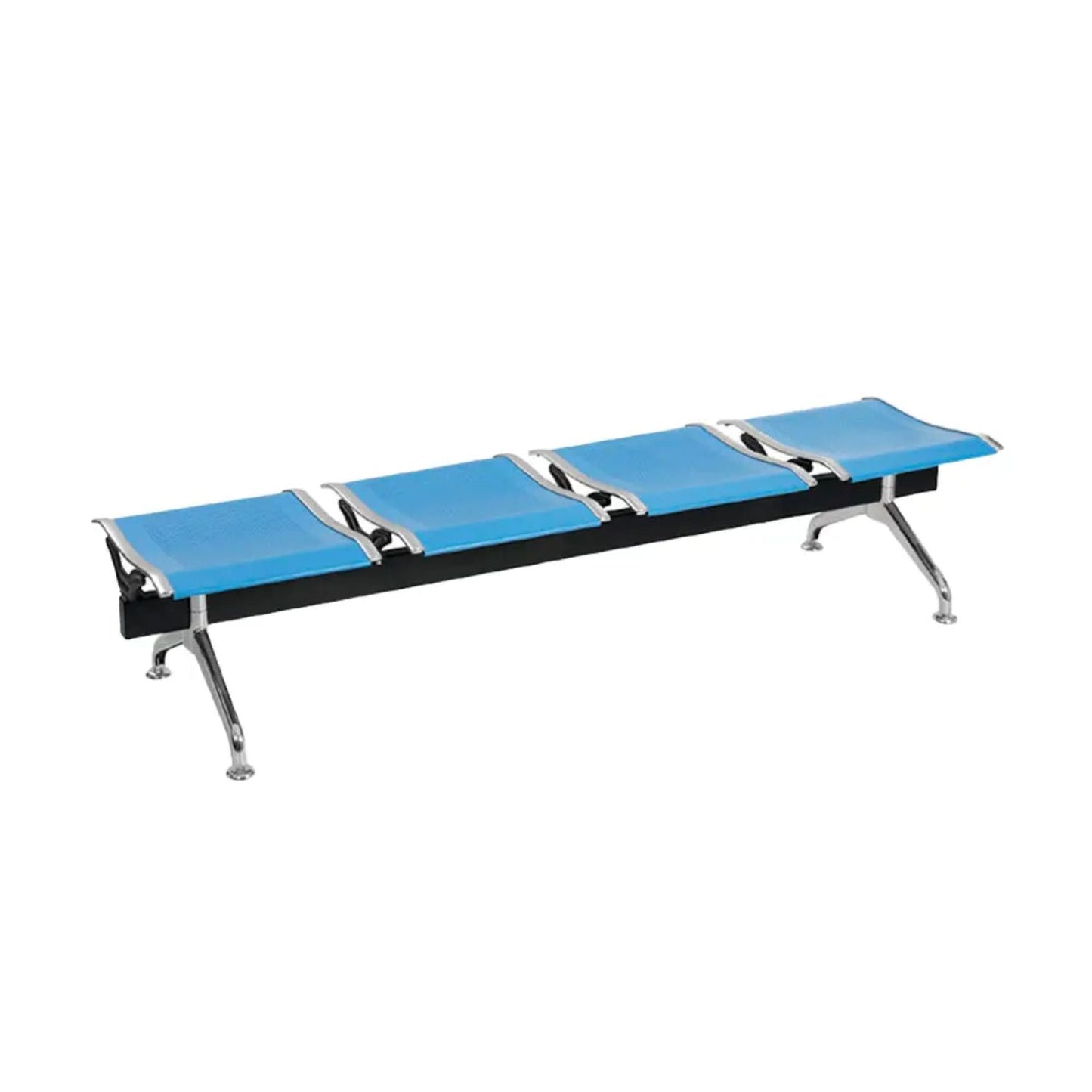 Silla Tandem 4 Puestos Gris Sin espaldar
