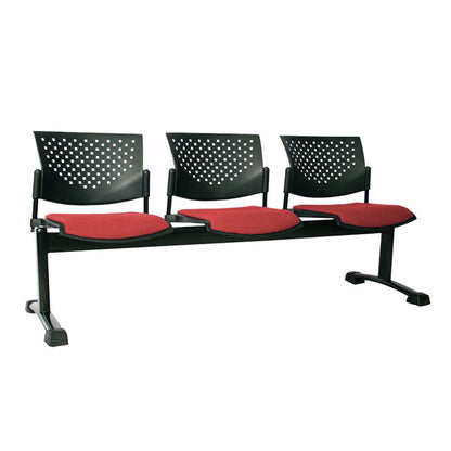 Silla Tandem Tapizado 3 Puestos Base Negra Tobu