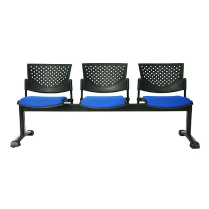Silla Tandem Tapizado 3 Puestos Base Negra Tobu