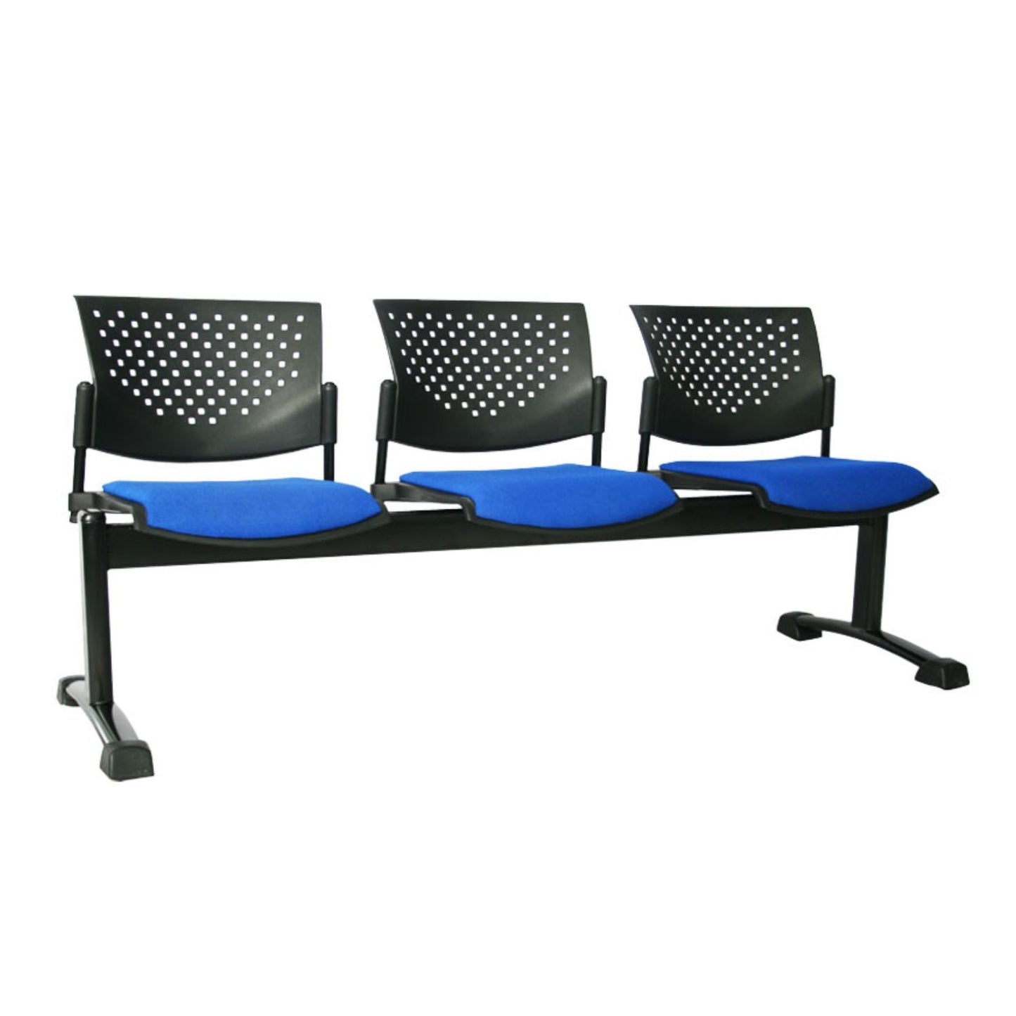Silla Tandem Tapizado 3 Puestos Base Negra Tobu