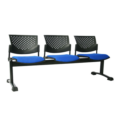 Silla Tandem Tapizado 3 Puestos Base Negra Tobu