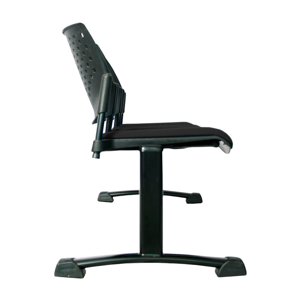 Silla Tandem Tapizado 3 Puestos Base Negra Tobu