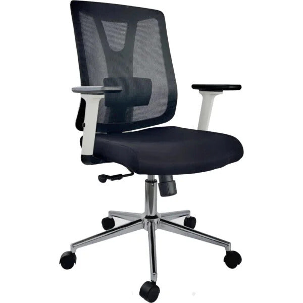 Silla Astoria gerente Blanca negra cromo
