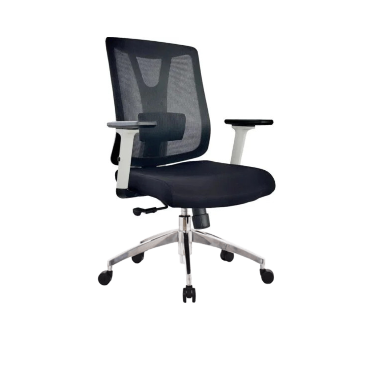 Silla Astoria gerente aluminio blanco Negro 2