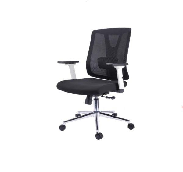 Silla Astoria gerente cromo blanco negro