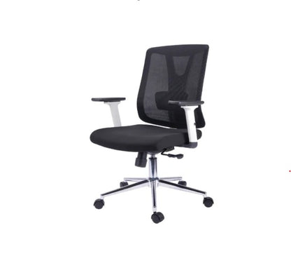 Silla Astoria gerente cromo blanco negro