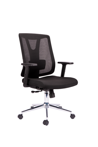 Silla Astoria gerente cromo negro