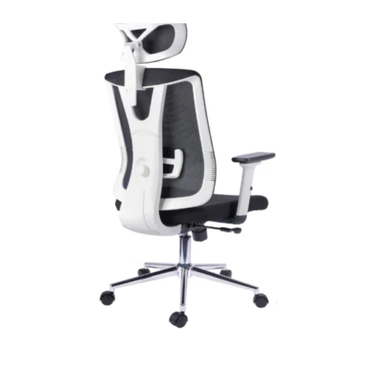 Silla Astoria presidente cromo blanco negro